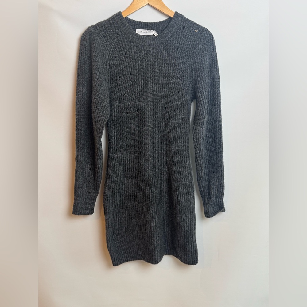 All in Favor Charcoal Gray Sweater Dress Womens Sz Medium